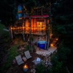Casita en el árbol con terraza, jacuzzi, fogata y luces en Mineral del Chico