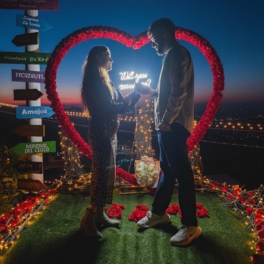 Propuesta de matrimonio en el mirador
